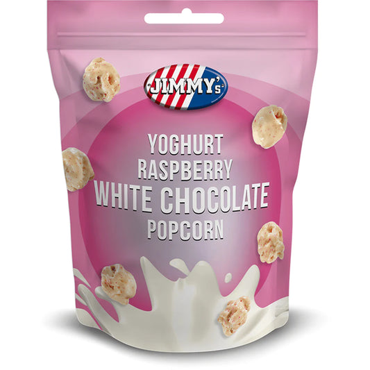 Jimmy's Yoghurt Raspberry White Chocolate Pop Corn 120g